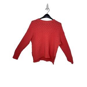 A New Day sweater knit top women's medium mock turtle neck pink salmon nubby